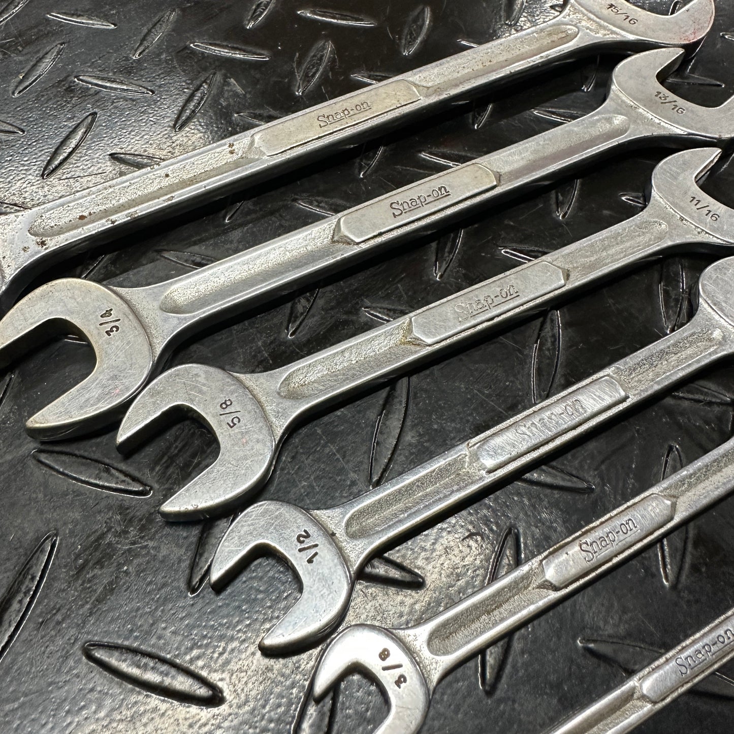 Snap-On SAE Double Open-end Wrench Set 6pc 1/4"-15/16" VS 1980s Underline