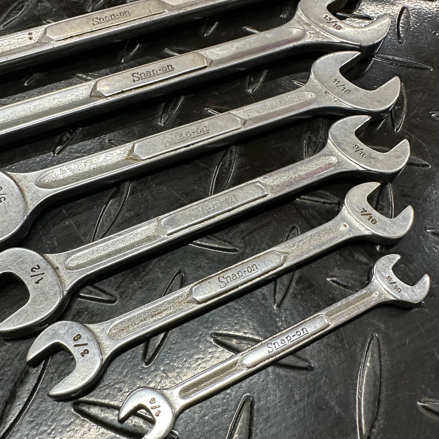 Snap-On SAE Double Open-end Wrench Set 6pc 1/4"-15/16" VS 1980s Underline