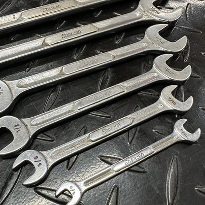 Snap-On SAE Double Open-end Wrench Set 6pc 1/4"-15/16" VS 1980s Underline