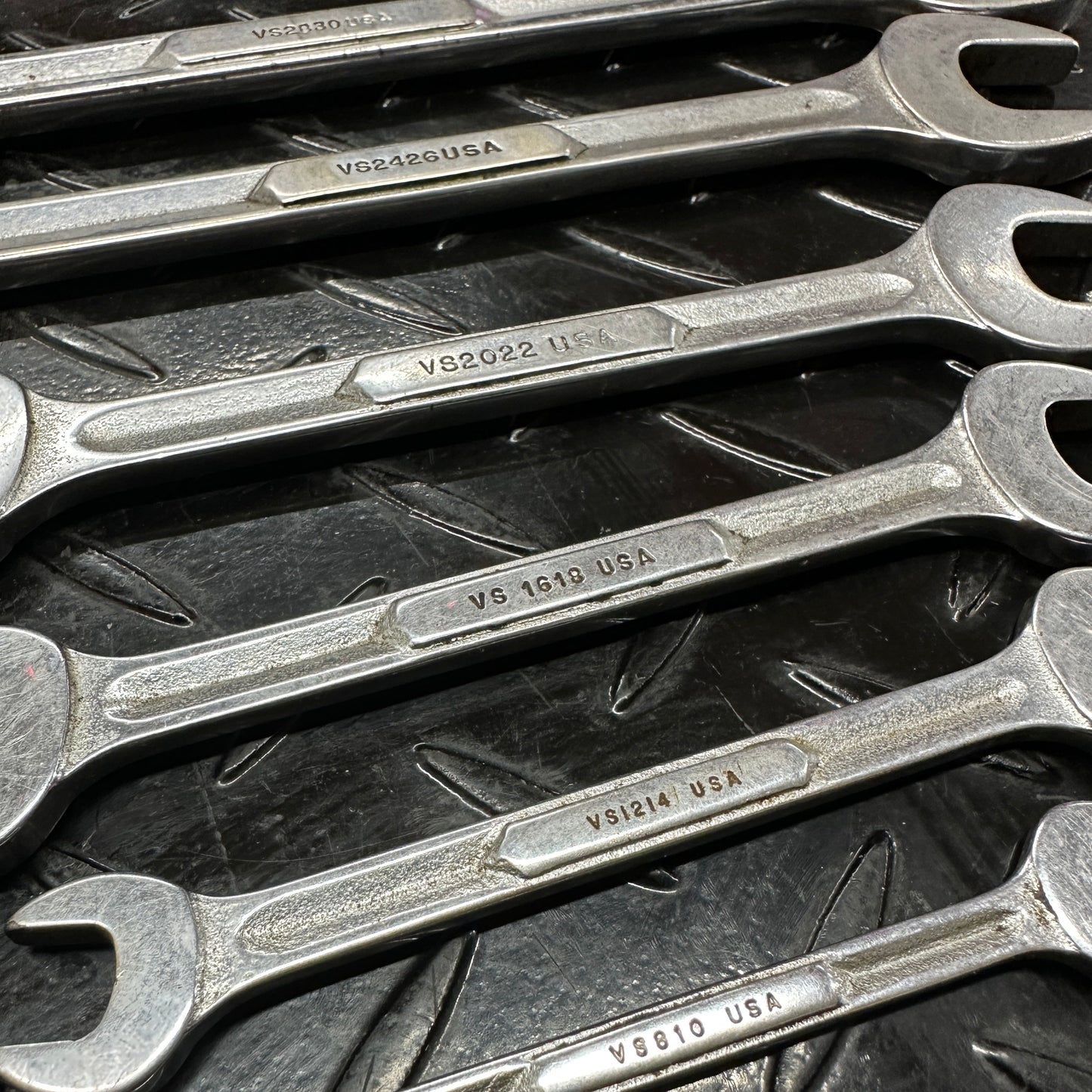 Snap-On SAE Double Open-end Wrench Set 6pc 1/4"-15/16" VS 1980s Underline