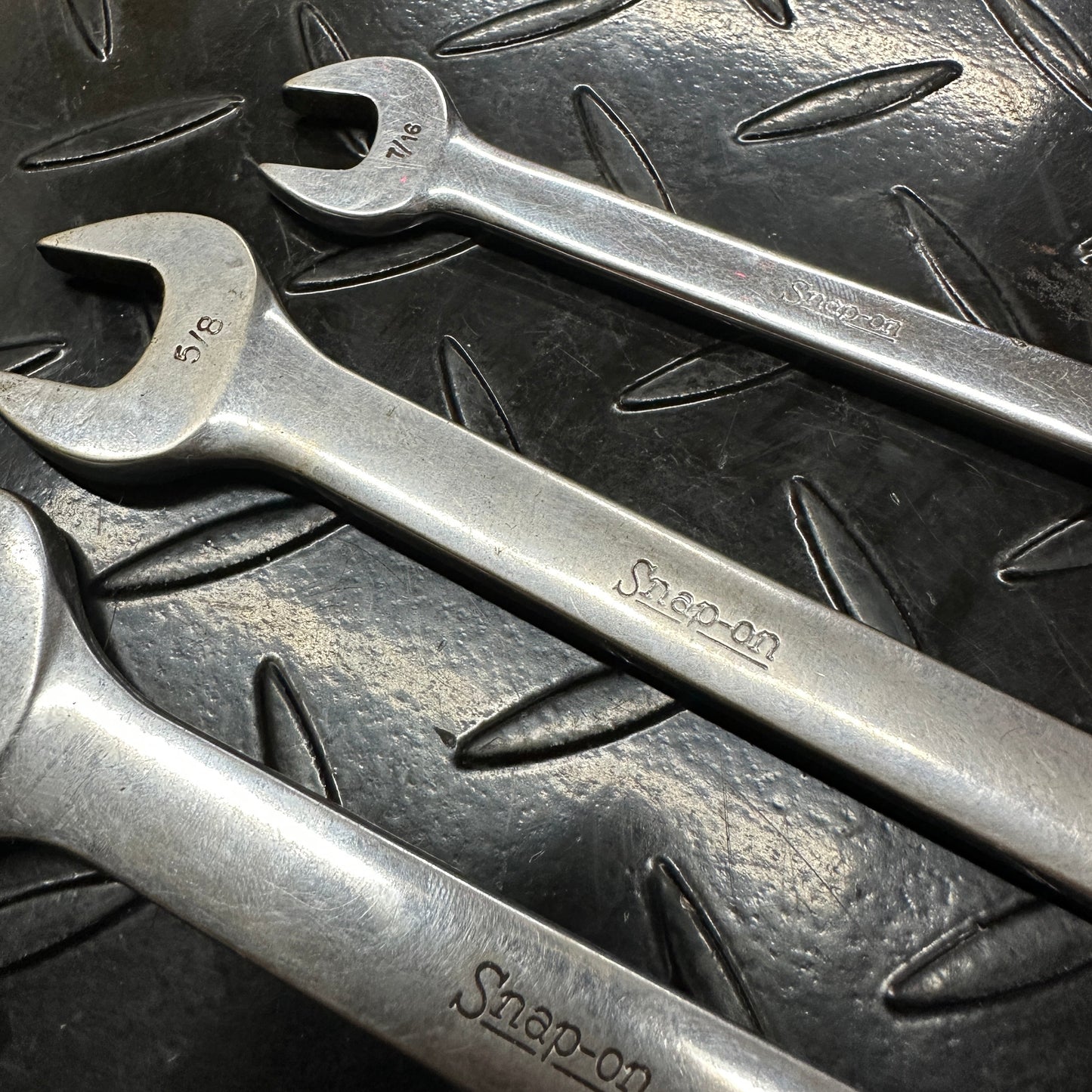 Snap-On SAE Stubby Combo Wrench Set 4pc 7/16-3/4" OEX Vintage 1980s Underline