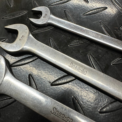 Snap-On SAE Stubby Combo Wrench Set 4pc 7/16-3/4" OEX Vintage 1980s Underline