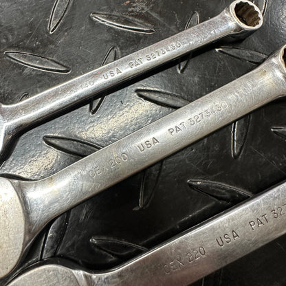 Snap-On SAE Stubby Combo Wrench Set 4pc 7/16-3/4" OEX Vintage 1980s Underline