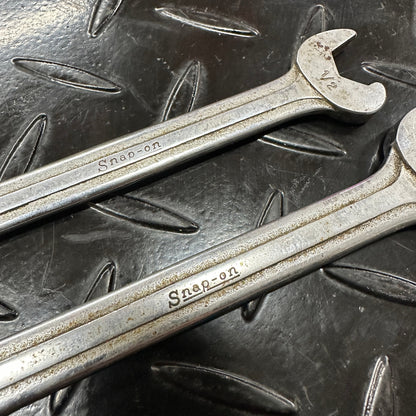 Snap-On SAE Speed Wrenches 2pc Set 7/16" - 5/8" RS1416 RS1820 1980s Underline