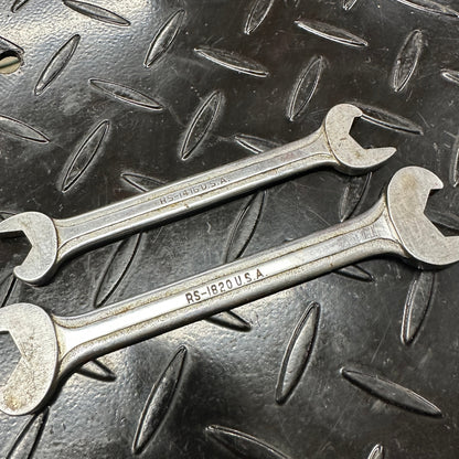 Snap-On SAE Speed Wrenches 2pc Set 7/16" - 5/8" RS1416 RS1820 1980s Underline