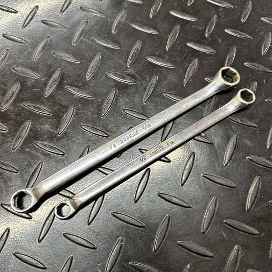 Snap-On SAE Double Box End Six Point Wrench Set 2pc XB12145 XB16185 Underline