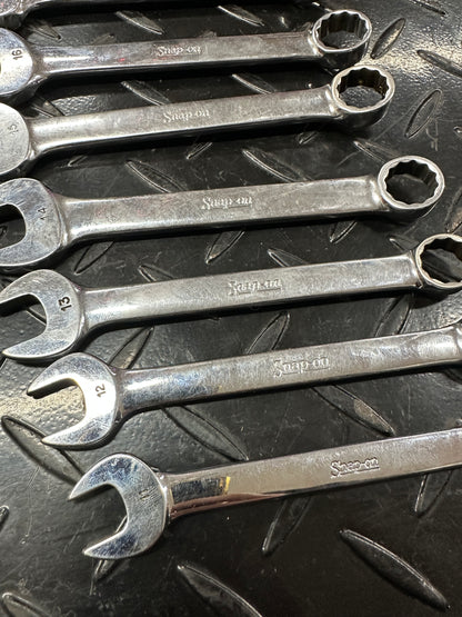 Snap-On Metric Stubby Combo Wrench Set 9pc 11-19mm OEXM 1980s Underline Vintage