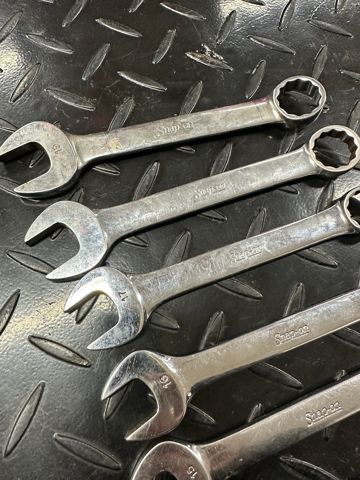 Snap-On Metric Stubby Combo Wrench Set 9pc 11-19mm OEXM 1980s Underline Vintage