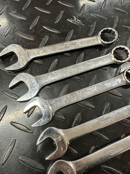 Snap-On Metric Stubby Combo Wrench Set 9pc 11-19mm OEXM 1980s Underline Vintage