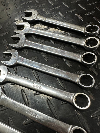 Snap-On Metric Stubby Combo Wrench Set 9pc 11-19mm OEXM 1980s Underline Vintage