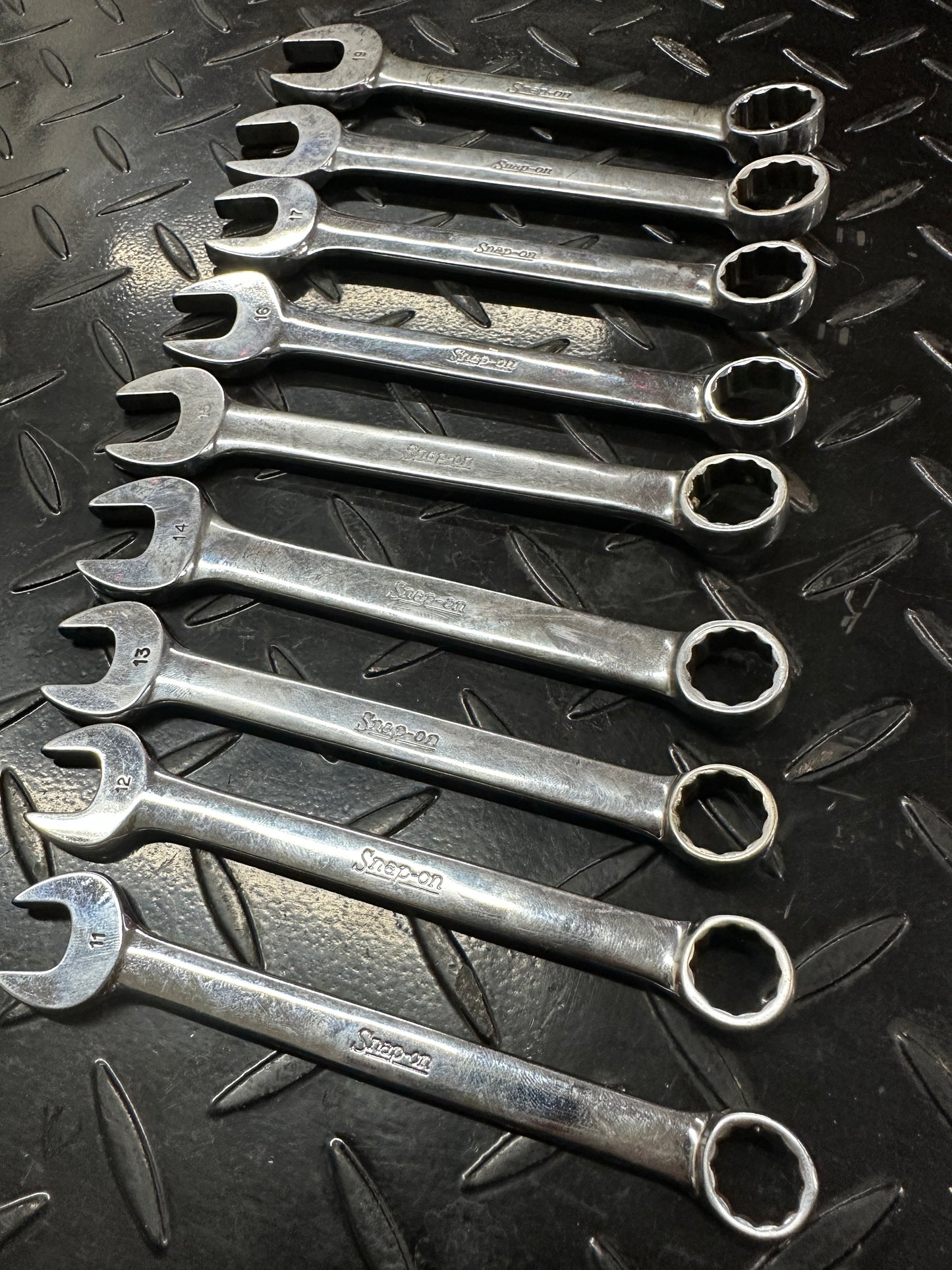 Snap-On Metric Stubby Combo Wrench Set 9pc 11-19mm OEXM 1980s Underline Vintage