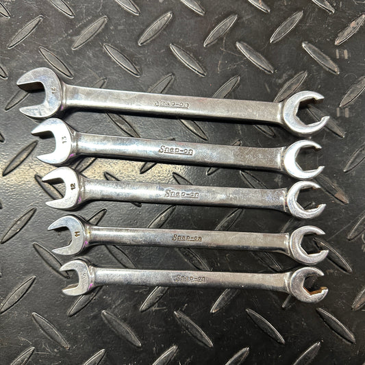 Snap-On Metric Flare Nut Wrench 5pc Set 10mm-14mm RXSM Vintage 1980s Underline