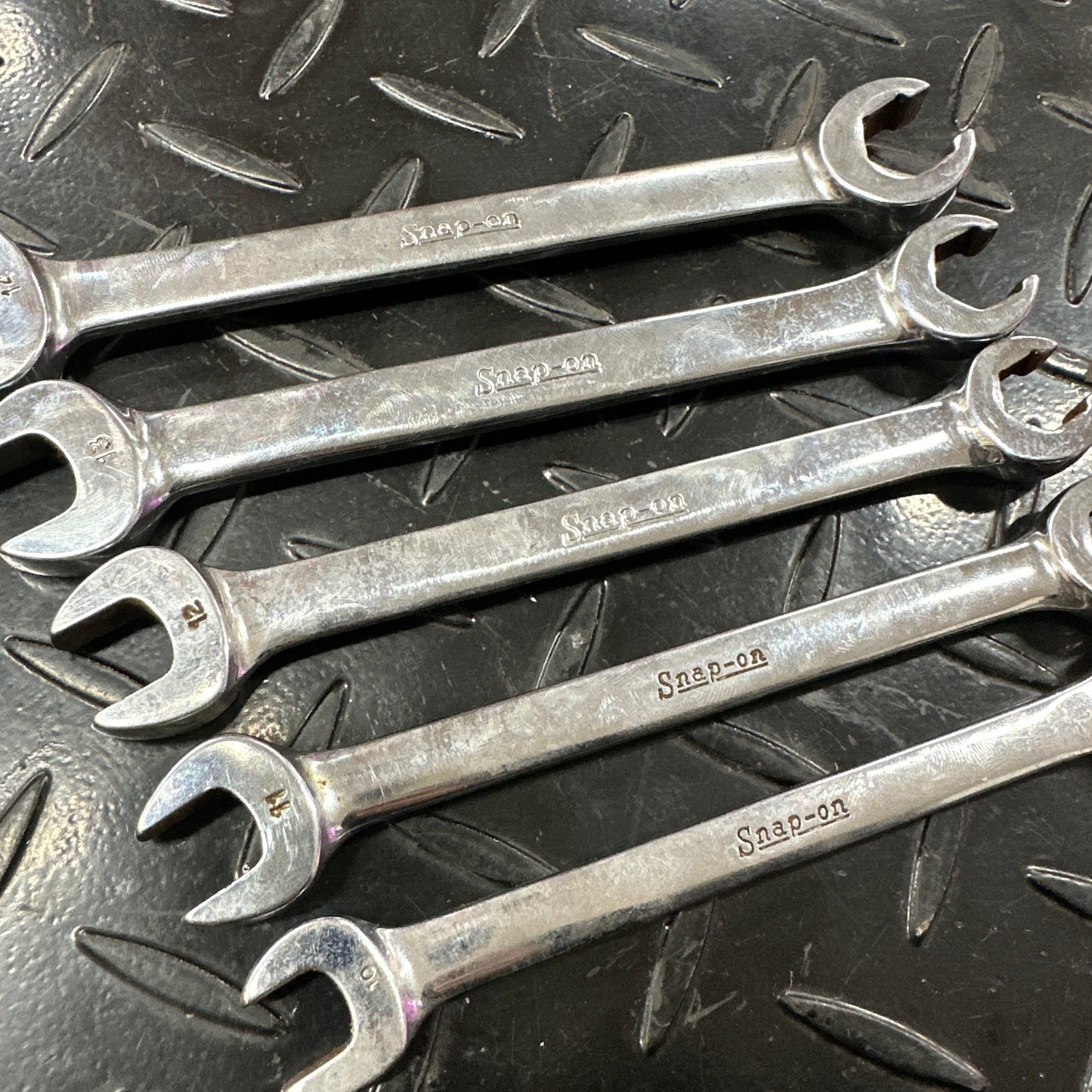 Snap-On Metric Flare Nut Wrench 5pc Set 10mm-14mm RXSM Vintage 1980s Underline