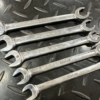 Snap-On Metric Flare Nut Wrench 5pc Set 10mm-14mm RXSM Vintage 1980s Underline