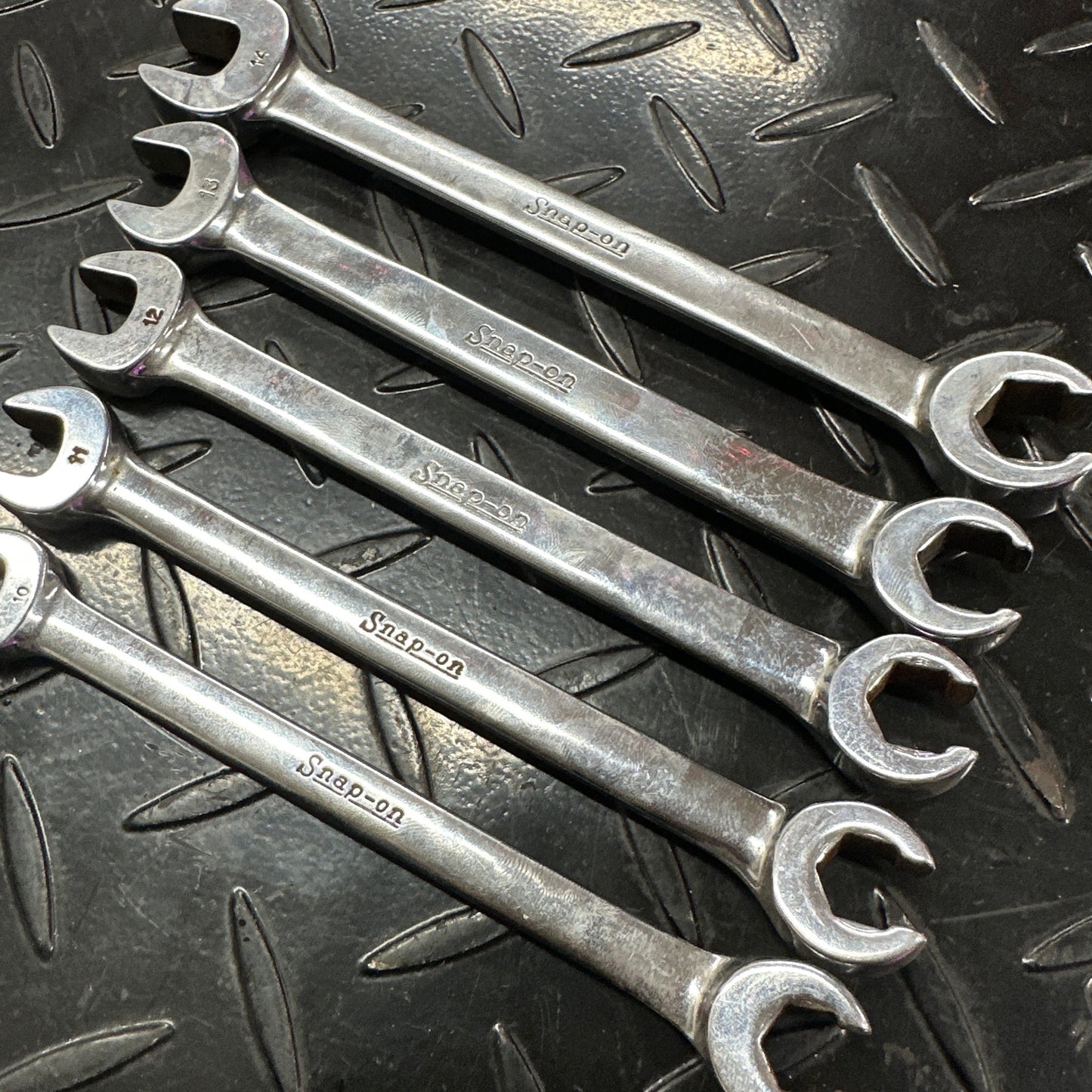 Snap-On Metric Flare Nut Wrench 5pc Set 10mm-14mm RXSM Vintage 1980s Underline