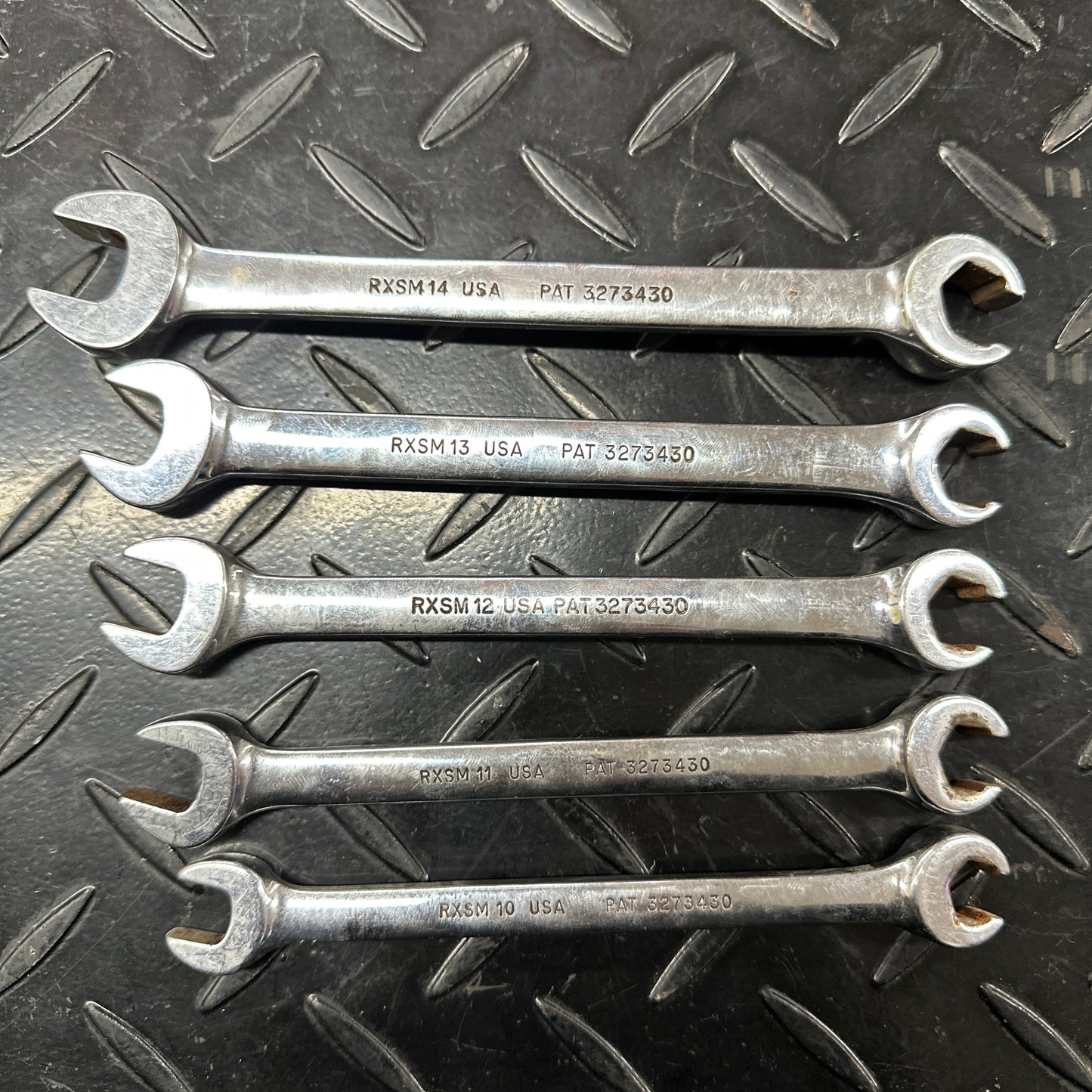 Snap-On Metric Flare Nut Wrench 5pc Set 10mm-14mm RXSM Vintage 1980s Underline