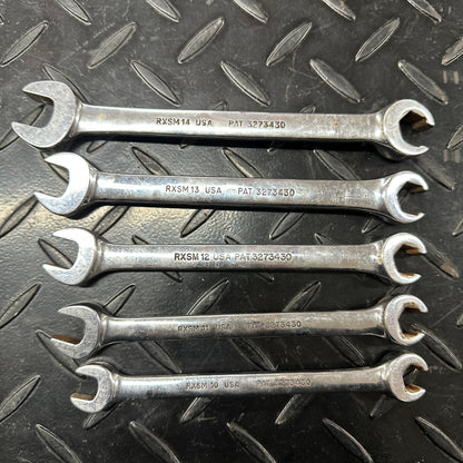 Snap-On Metric Flare Nut Wrench 5pc Set 10mm-14mm RXSM Vintage 1980s Underline