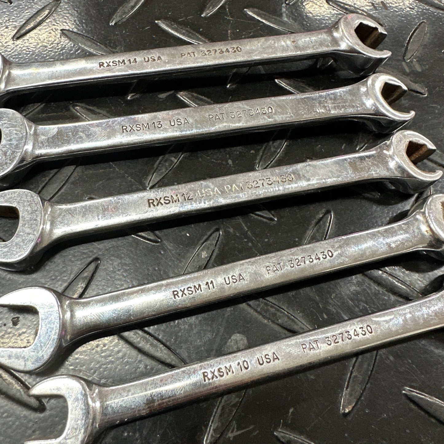 Snap-On Metric Flare Nut Wrench 5pc Set 10mm-14mm RXSM Vintage 1980s Underline