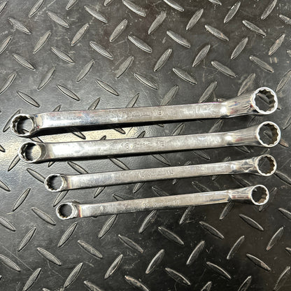 Snap-On Metric Deep Offset Double Box End Wrench Set 4pc 12-19mm XOM Underline