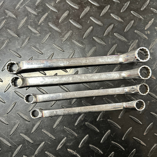 Snap-On Metric Deep Offset Double Box End Wrench Set 4pc 12-19mm XOM Underline