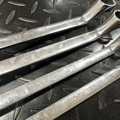 Snap-On Metric Deep Offset Double Box End Wrench Set 4pc 12-19mm XOM Underline