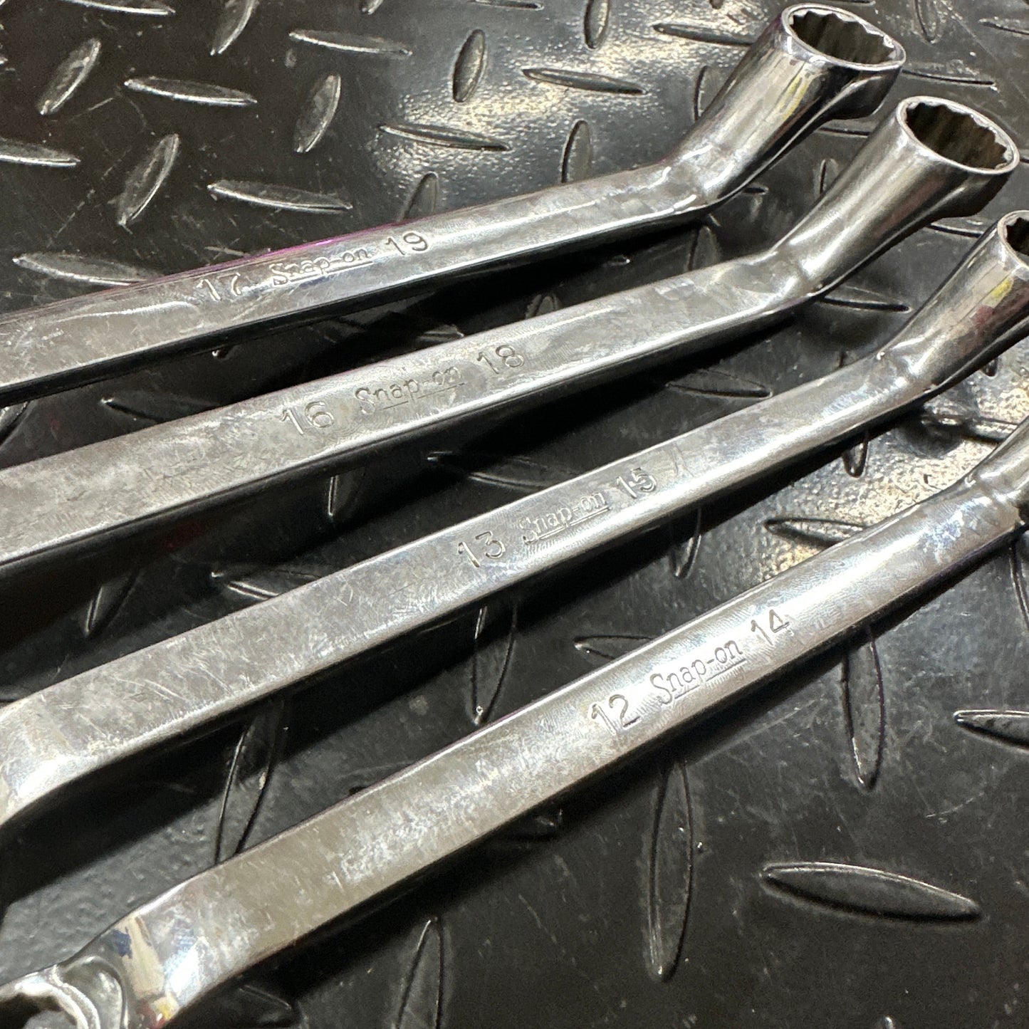 Snap-On Metric Deep Offset Double Box End Wrench Set 4pc 12-19mm XOM Underline