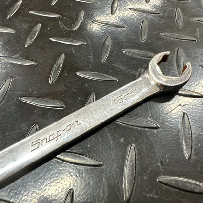Snap-On Metric Flare Nut Combination Wrench 16MM RXSM16 Vintage 90s