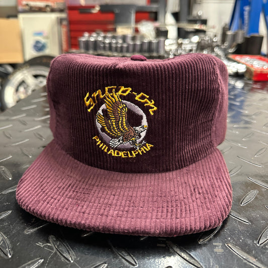 Vintage Snap-On Philadelphia Burgundy Corduroy Hat