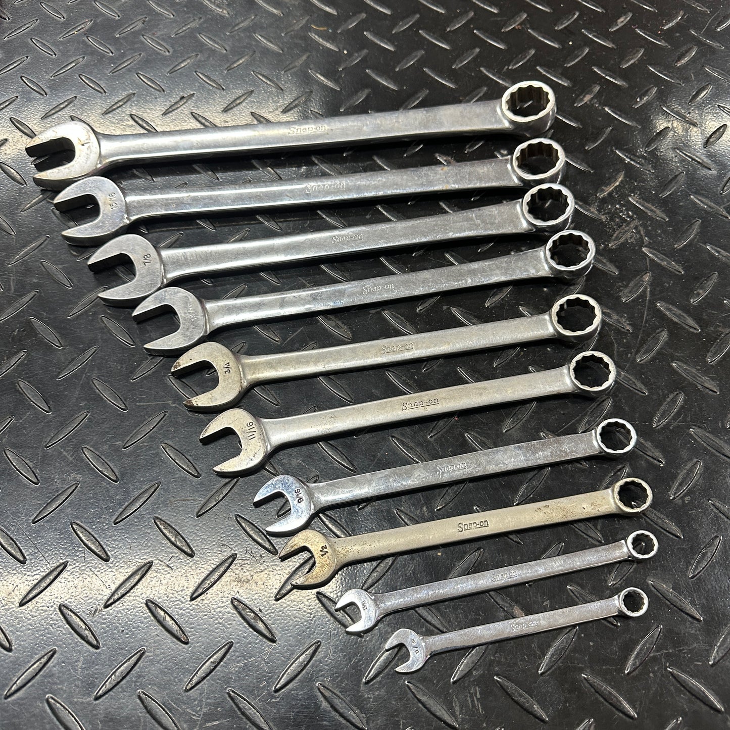 Snap-On SAE Combo Wrench Set 10pc 11/32 - 1" OEX Vintage 1980s Underline