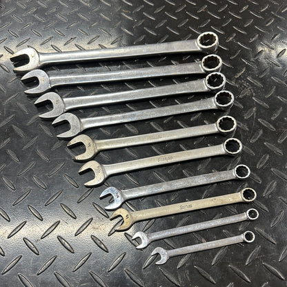 Snap-On SAE Combo Wrench Set 10pc 11/32 - 1" OEX Vintage 1980s Underline
