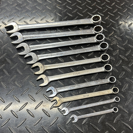 Snap-On SAE Combo Wrench Set 10pc 11/32 - 1" OEX Vintage 1980s Underline