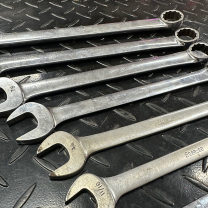Snap-On SAE Combo Wrench Set 10pc 11/32 - 1" OEX Vintage 1980s Underline