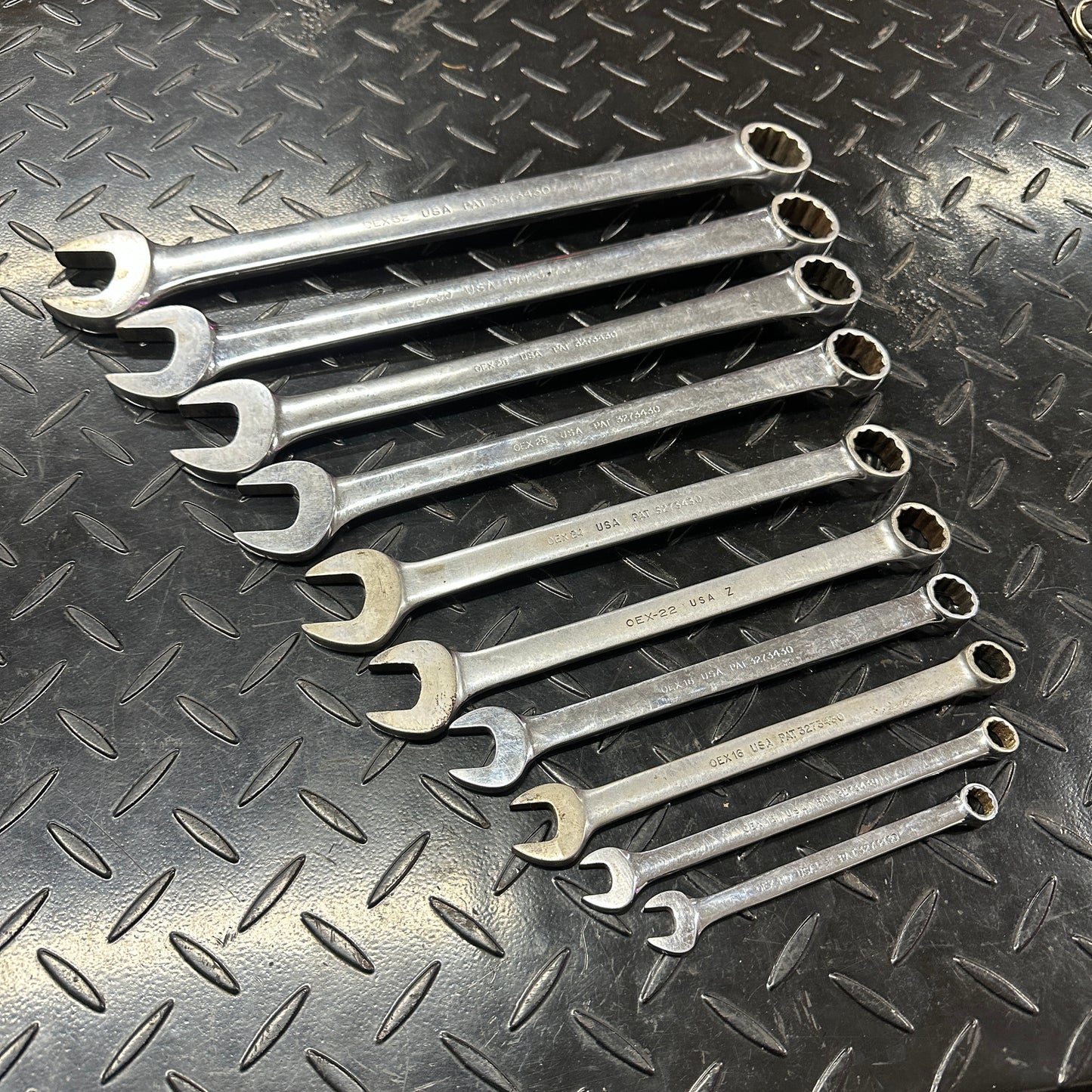 Snap-On SAE Combo Wrench Set 10pc 11/32 - 1" OEX Vintage 1980s Underline