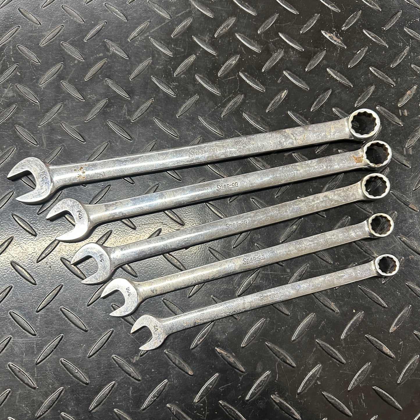 Snap-On SAE 5pc Long Combo Wrench Set 1/2 - 3/4" OEXL Extended Length Underline