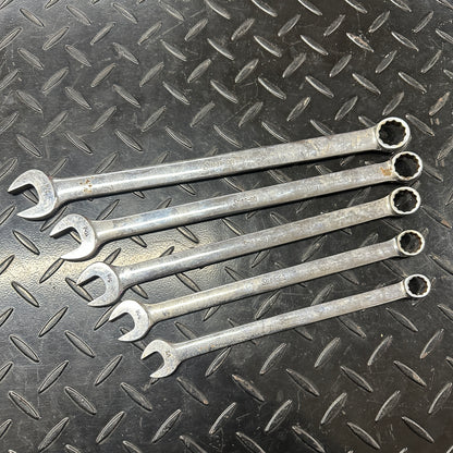 Snap-On SAE 5pc Long Combo Wrench Set 1/2 - 3/4" OEXL Extended Length Underline