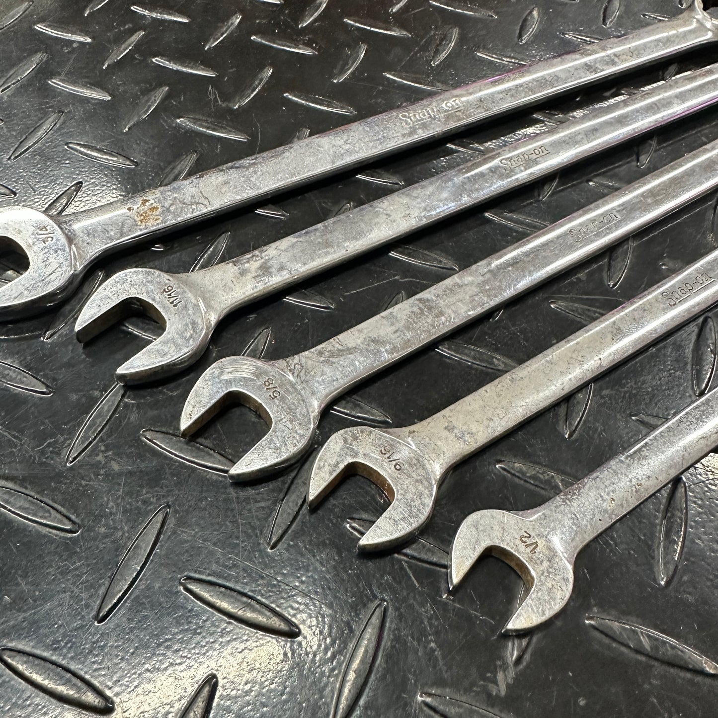 Snap-On SAE 5pc Long Combo Wrench Set 1/2 - 3/4" OEXL Extended Length Underline