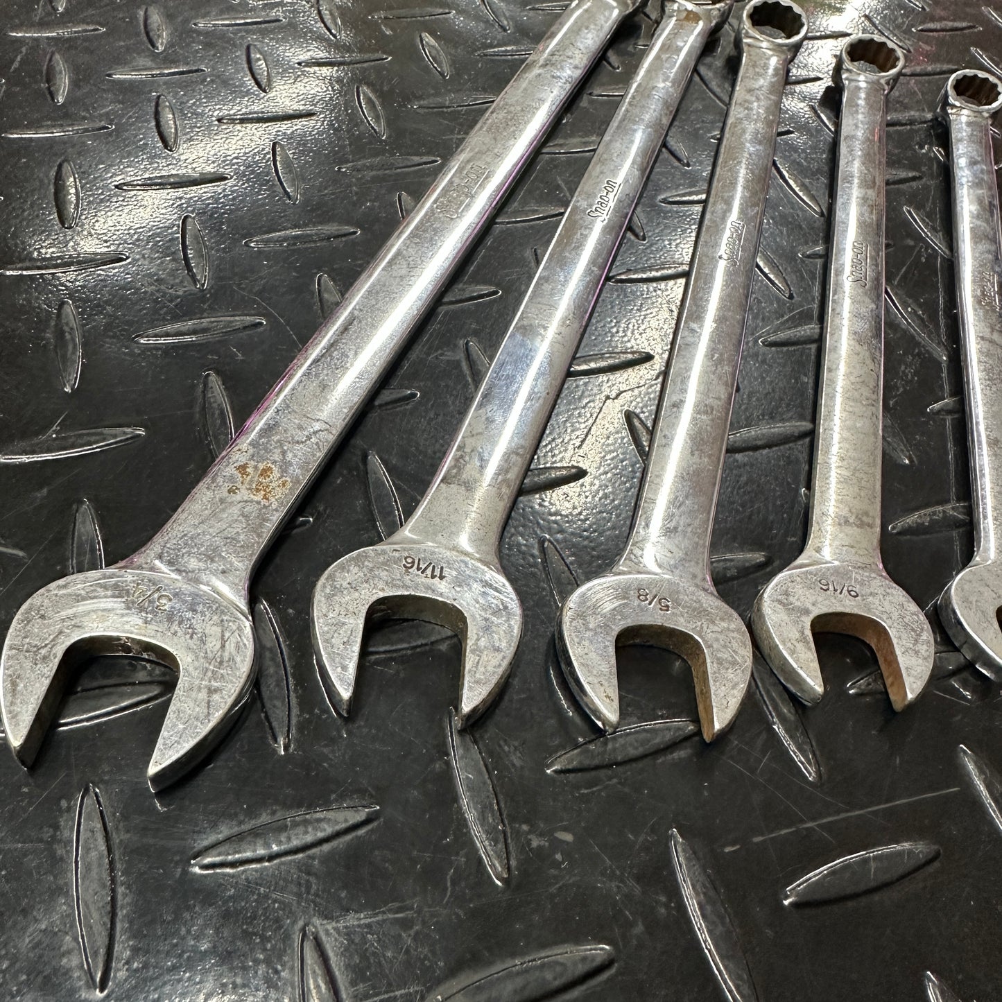 Snap-On SAE 5pc Long Combo Wrench Set 1/2 - 3/4" OEXL Extended Length Underline