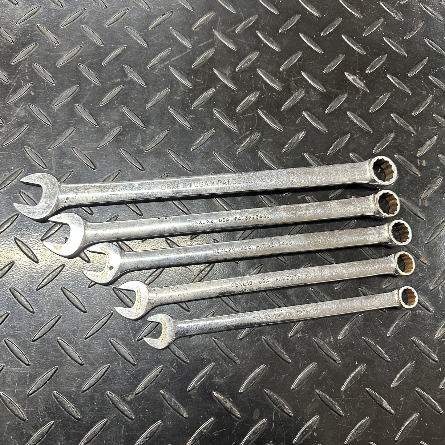 Snap-On SAE 5pc Long Combo Wrench Set 1/2 - 3/4" OEXL Extended Length Underline