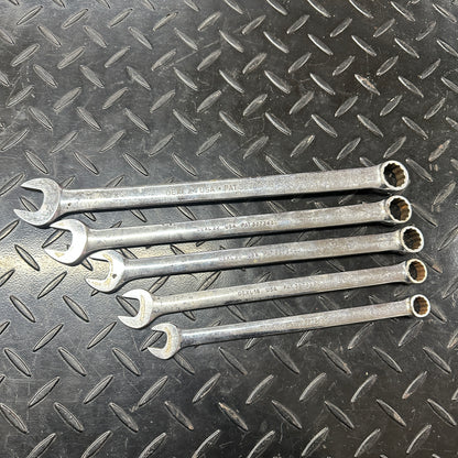 Snap-On SAE 5pc Long Combo Wrench Set 1/2 - 3/4" OEXL Extended Length Underline