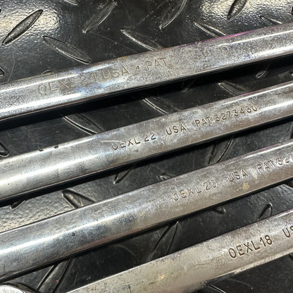 Snap-On SAE 5pc Long Combo Wrench Set 1/2 - 3/4" OEXL Extended Length Underline