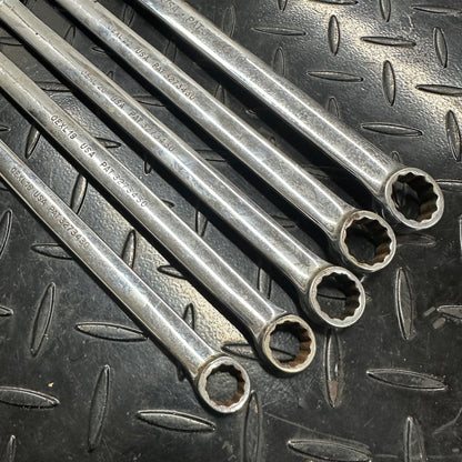 Snap-On SAE 5pc Long Combo Wrench Set 1/2 - 3/4" OEXL Extended Length Underline