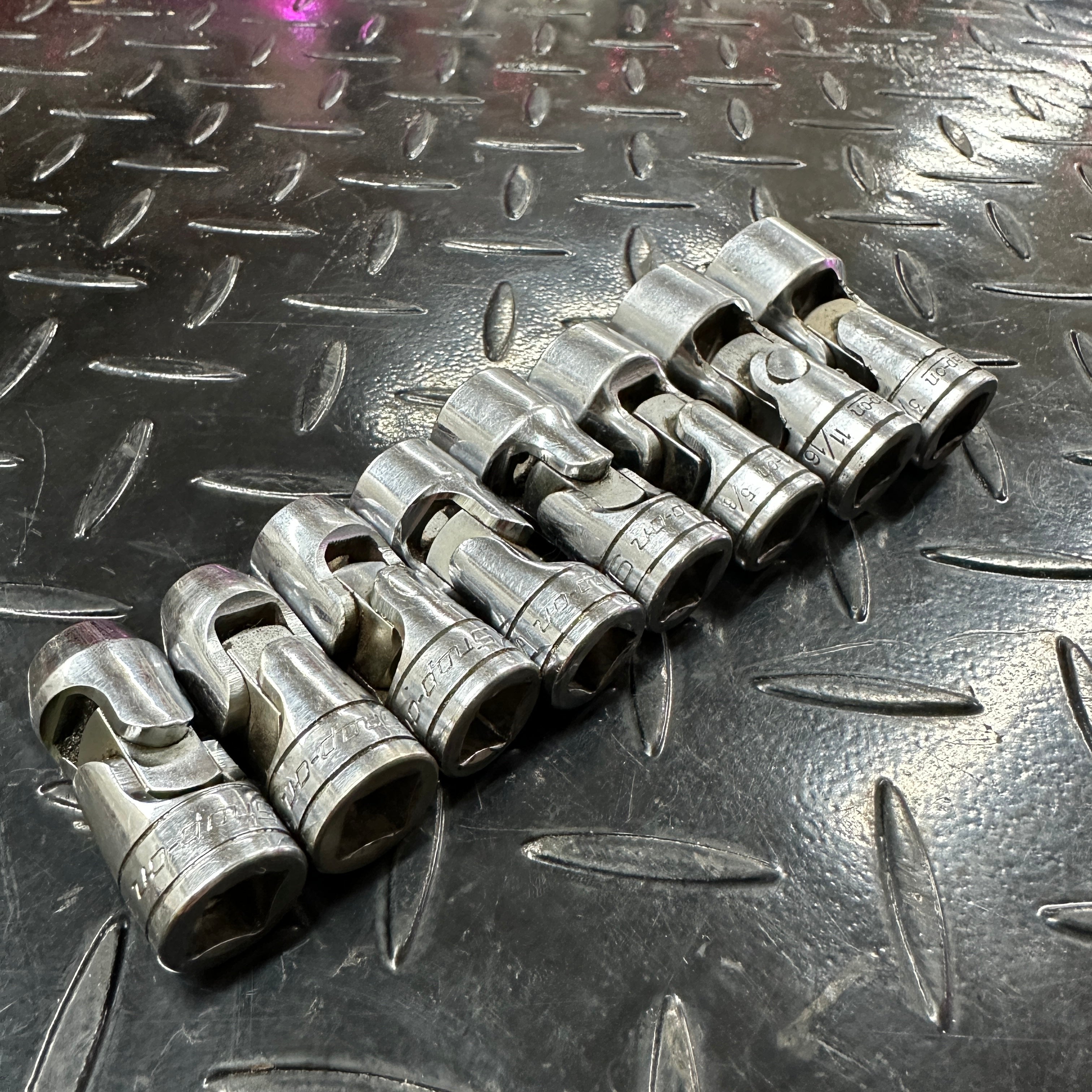 Snap-on 3/8 Drive SAE 6pt Flex Swivel Head 8pc Socket Set 5/16