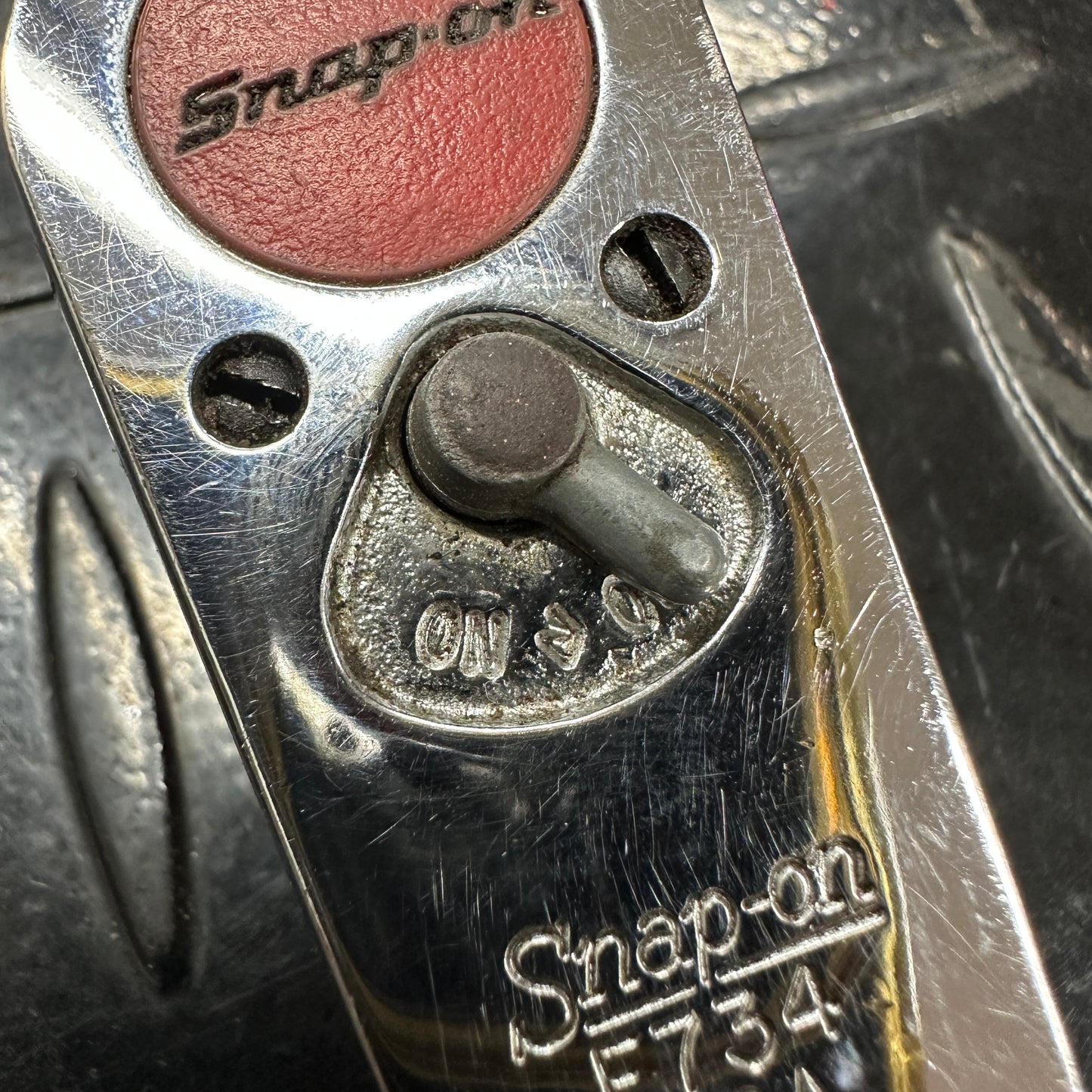 Snap-on 1986 F734 Multi Purpose Ratchet Head 3/8" drive Underline Logo