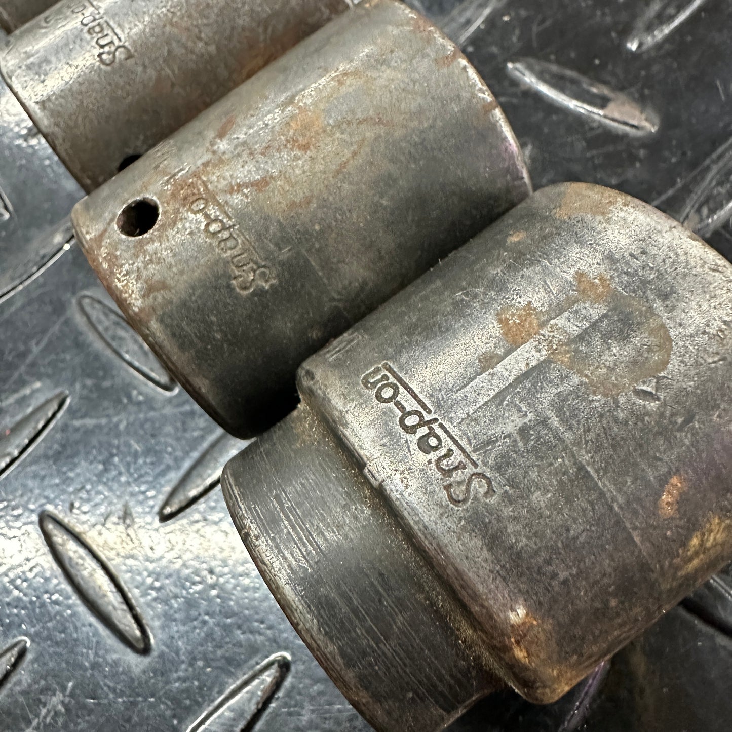 Snap-on 1/2 Drive SAE 6pt Impact Socket 12pc set 1/2" to 1-1/4" 1980s Underline