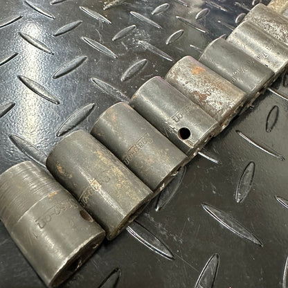 Snap-on 1/2 Drive SAE 6pt Impact Socket 12pc set 1/2" to 1-1/4" 1980s Underline