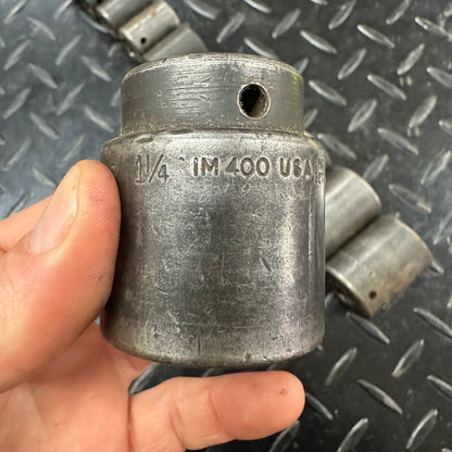 Snap-on 1/2 Drive SAE 6pt Impact Socket 12pc set 1/2" to 1-1/4" 1980s Underline