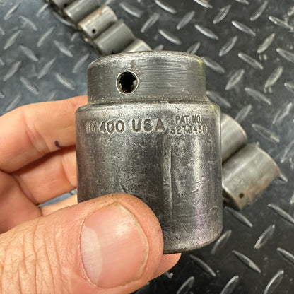 Snap-on 1/2 Drive SAE 6pt Impact Socket 12pc set 1/2" to 1-1/4" 1980s Underline