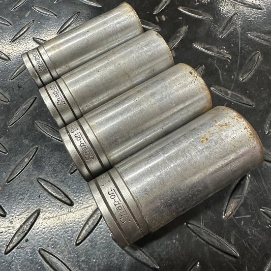 Snap-on 1/2 Drive SAE 12pt Deep Socket 4pc set S- 5/16" 1" 1-1/16" 1-1/8"