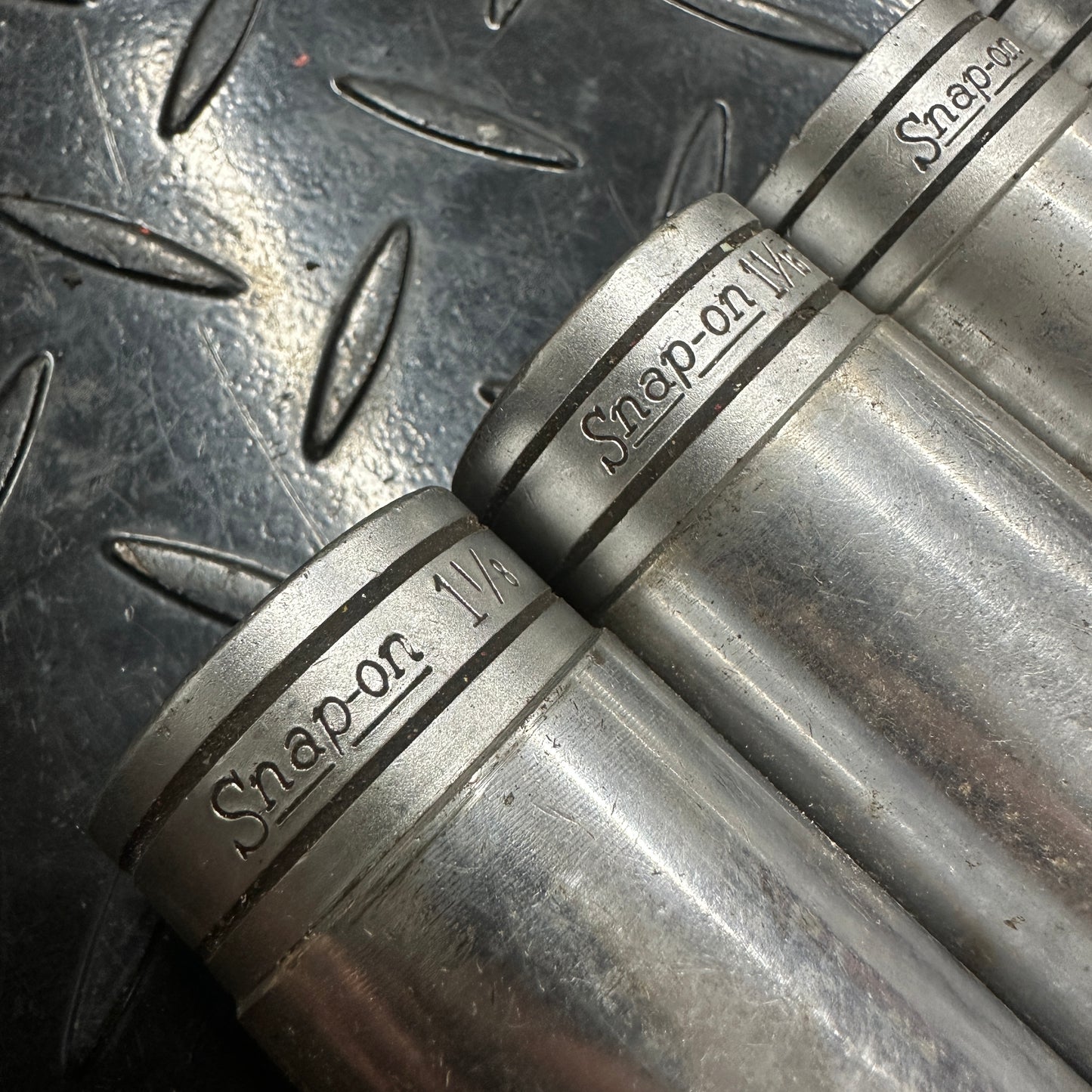 Snap-on 1/2 Drive SAE 12pt Deep Socket 4pc set S- 5/16" 1" 1-1/16" 1-1/8"