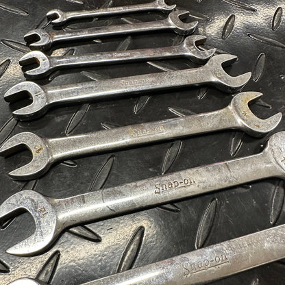 Snap-On Metric Double Open End Wrench Set 8pc 6mm-19mm VOM Underline 1980s